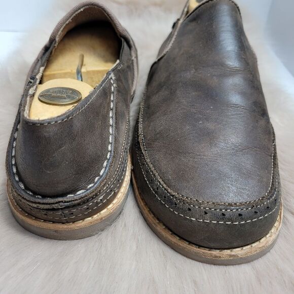 Honolulu Leather Convertible Slip-On, Dark Wood Size 10 - Picture 7 of 10